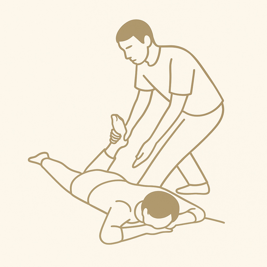 Minimalist illustration symbolizing professional and balanced body alignment therapy